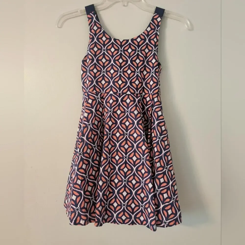 Crown & Ivy Pink and Navy Kids Dress - Picture 2 of 2